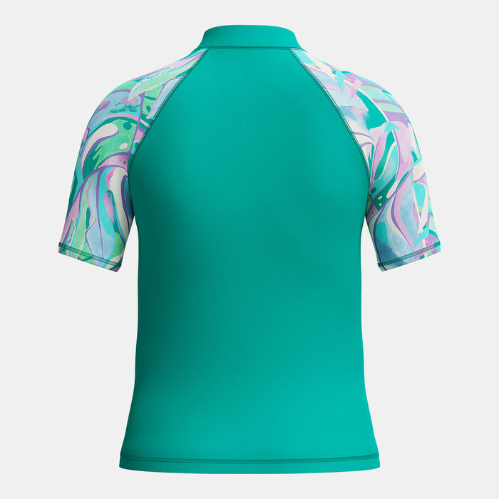 Speedo Kids' Printed Swimming Rashguard Green Speedo Kids' Printed Swimming Rashguard Green image number 1
