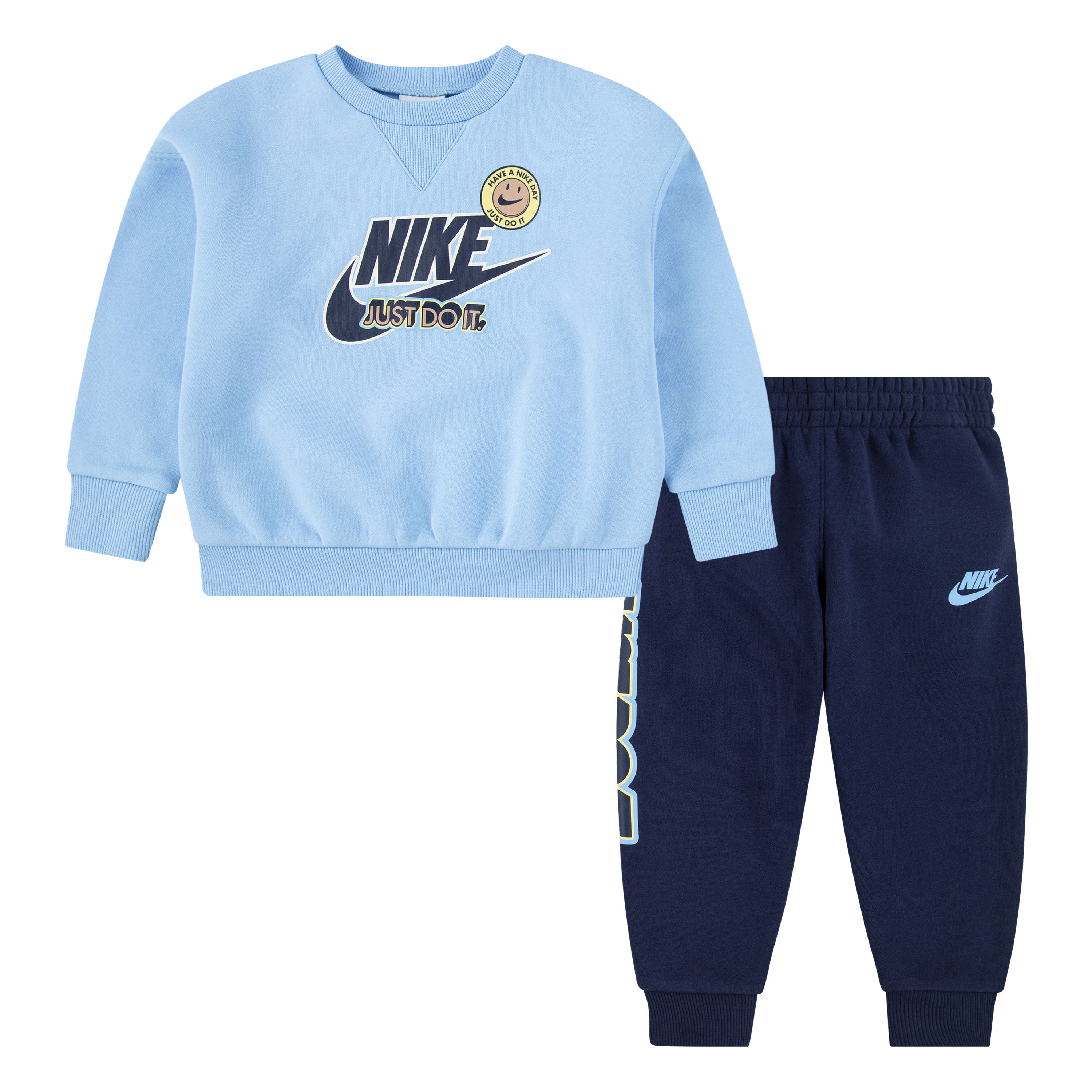 Kids Sportswear Fleece Sweatshirt and Sweatpants Set Blue Nike in KSA SSS