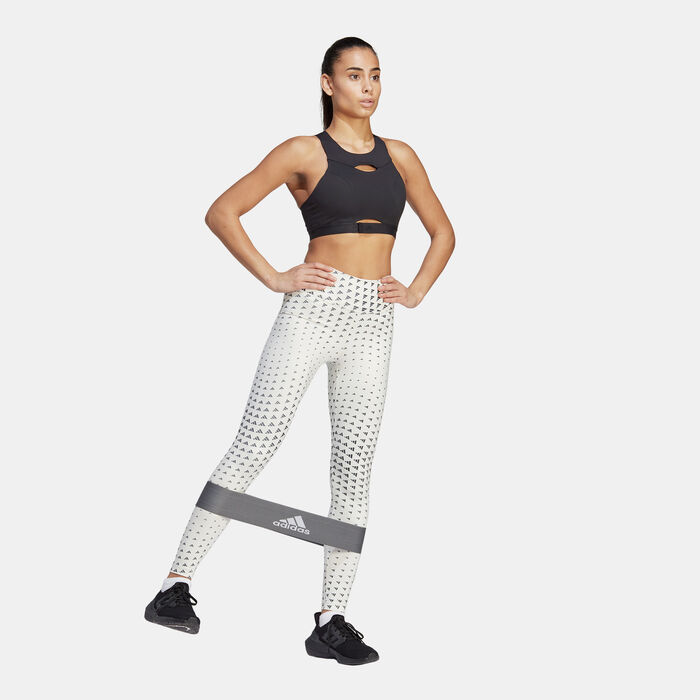 adidas Women's Train Essentials Brand Love Leggings White adidas Women's Train Essentials Brand Love Leggings White image number 2