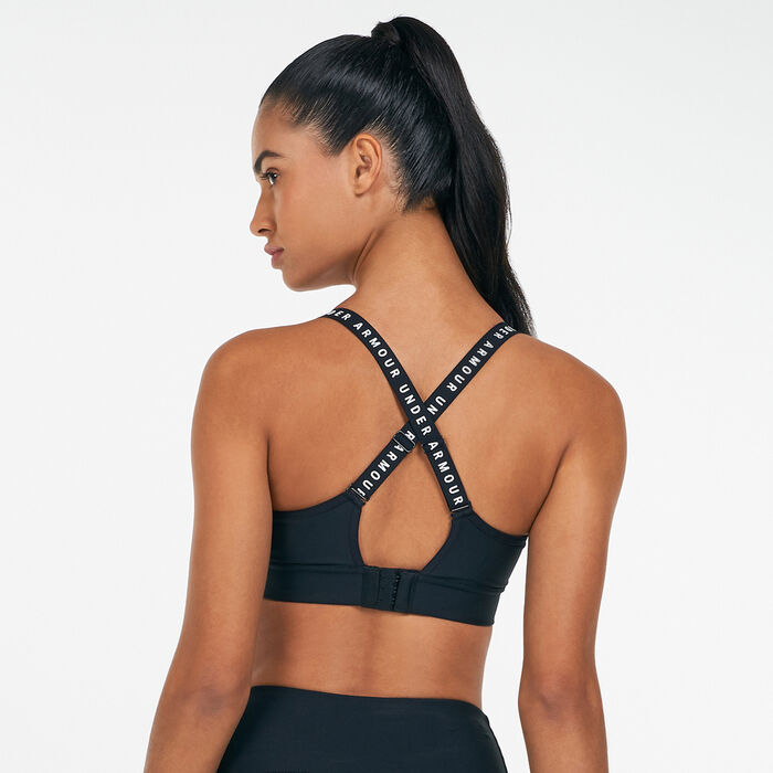 Under Armour Women's Infinity Mid Sports Bra Black Under Armour Women's Infinity Mid Sports Bra Black image number 1