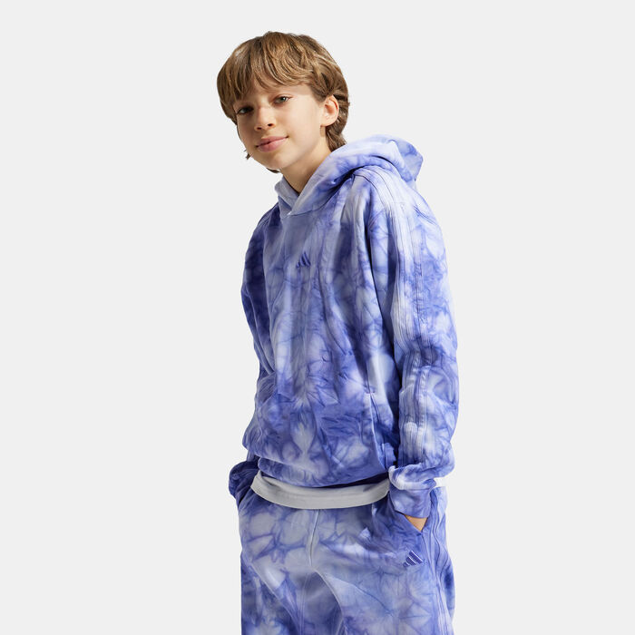 adidas Kids' ALL SZN Tie-Dye Hoodie Blue adidas Kids' ALL SZN Tie-Dye Hoodie Blue image number 0
