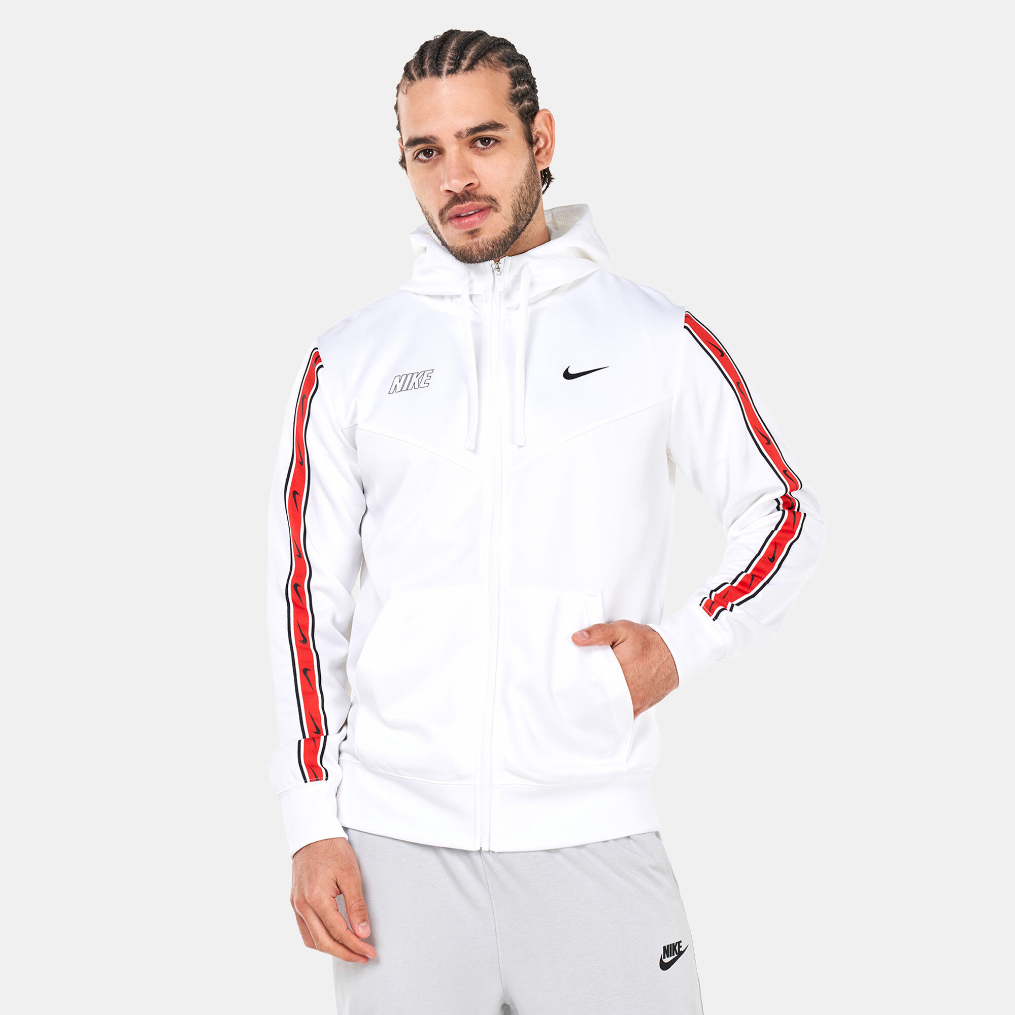 White nike full zip hoodie store