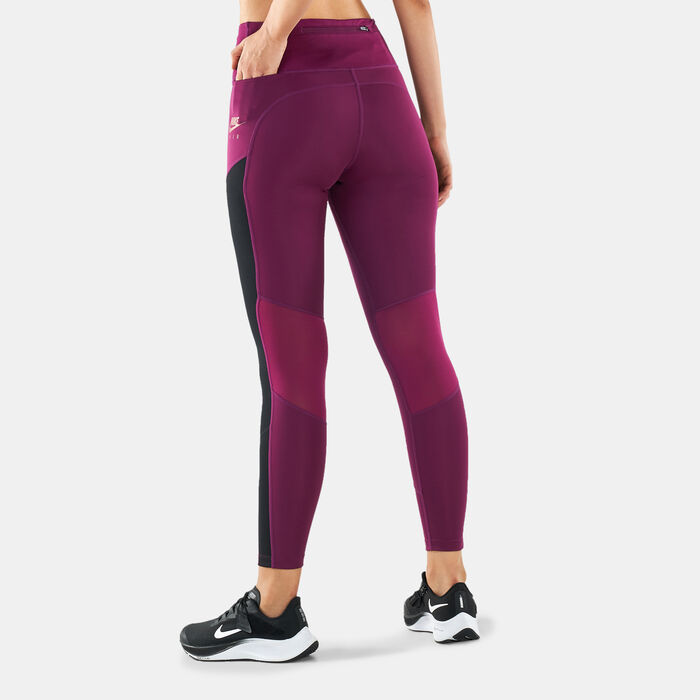 Nike Women's Air Dri-FIT 7/8-Length Running Leggings Red Nike Women's Air Dri-FIT 7/8-Length Running Leggings Red image number 1