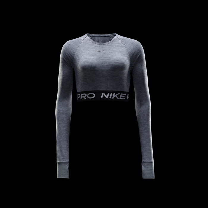 Nike Women's Pro Dri-FIT Crop Top Grey Nike Women's Pro Dri-FIT Crop Top Grey image number 5