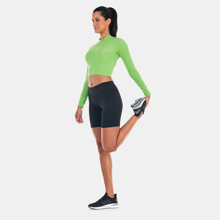 adidas Women's HIIT HEAT.RDY Long Sleeve Crop T-Shirt Green adidas Women's HIIT HEAT.RDY Long Sleeve Crop T-Shirt Green image number 2
