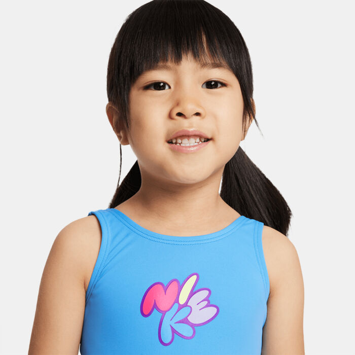 Nike Swim Kids' Bubble Script U-Back One Piece Swimsuit Blue image number 3