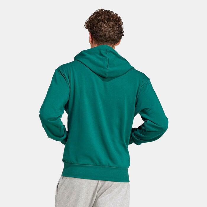 adidas Men's Essentials Feelcozy French Terry Hoodie Green adidas Men's Essentials Feelcozy French Terry Hoodie Green image number 1