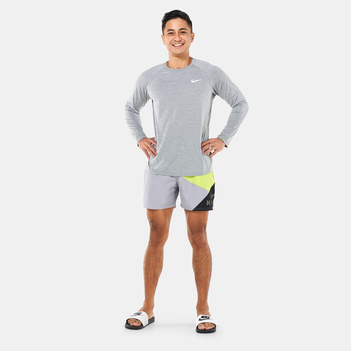 Men's Heathered Long-Sleeve Hydroguard Swim Shirt