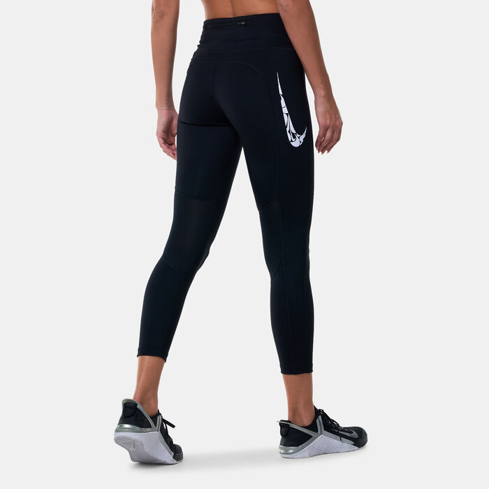 Nike Women's Fast Mid-Rise Running Leggings Black Nike Women's Fast Mid-Rise Running Leggings Black image number 1