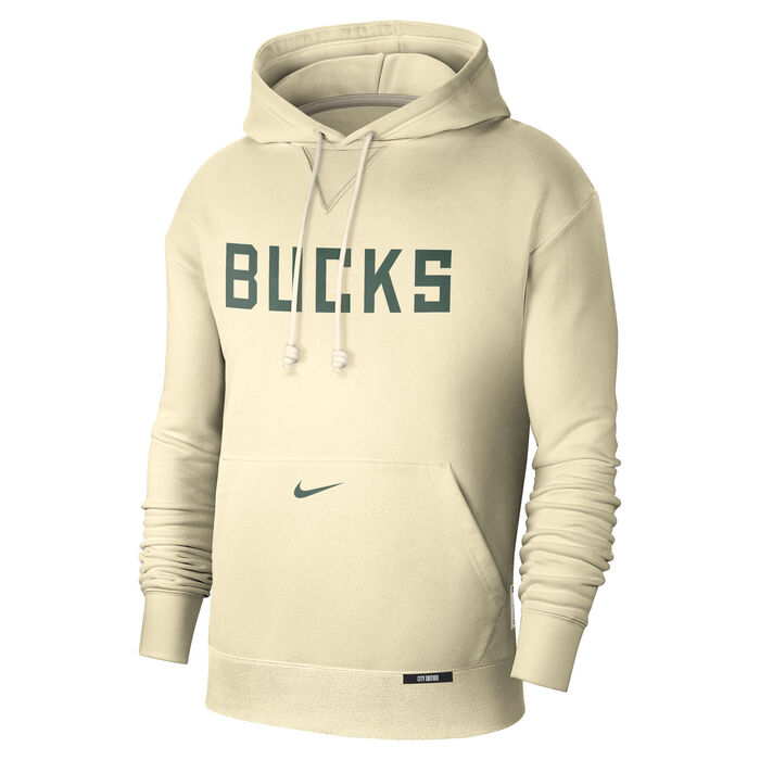 Nike Men's NBA Milwaukee Bucks Standard Issue City Edition Dri-FIT Courtside Hoodie Ivory Nike Men's NBA Milwaukee Bucks Standard Issue City Edition Dri-FIT Courtside Hoodie Ivory image number 0