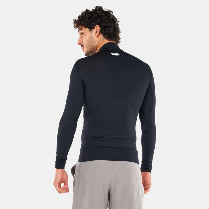 Under Armour Men's HeatGear® Mock Long Sleeve T-Shirt Black Under Armour Men's HeatGear® Mock Long Sleeve T-Shirt Black image number 1