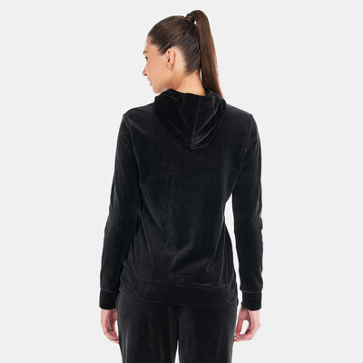 PUMA Women's Essentials+ Velour Hoodie Black