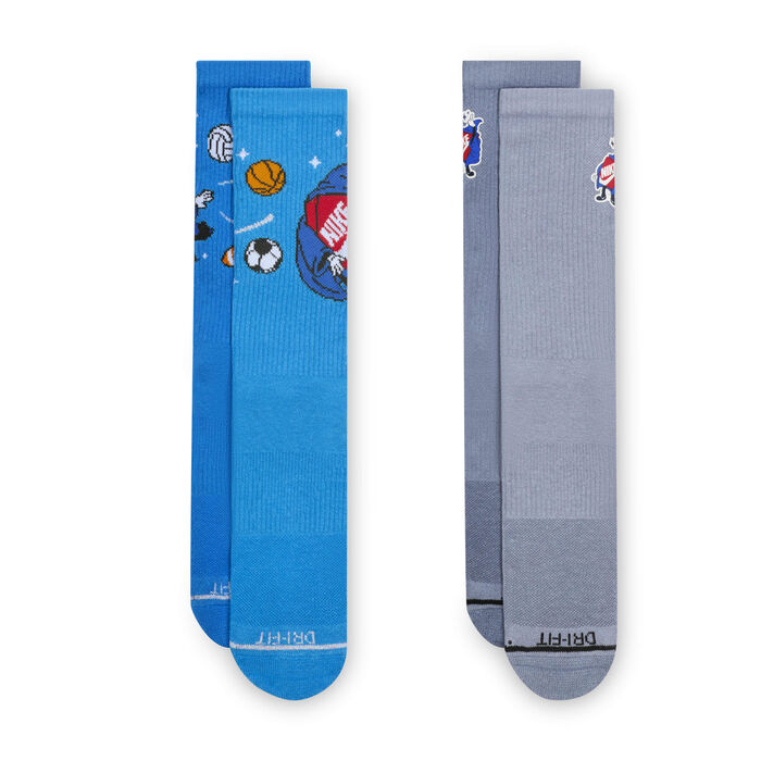 Nike Everyday Plus Cushioned Crew Socks (2 Pairs) Blue Nike Everyday Plus Cushioned Crew Socks (2 Pairs) Blue image number 1