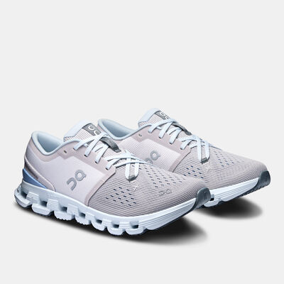 On Women's Cloud X 4 Training Shoes Grey On Women's Cloud X 4 Training Shoes Grey
