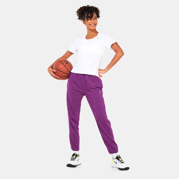 Nike Women's Dri-FIT Swoosh Fly Standard Issue Sweatpants Purple image number 2