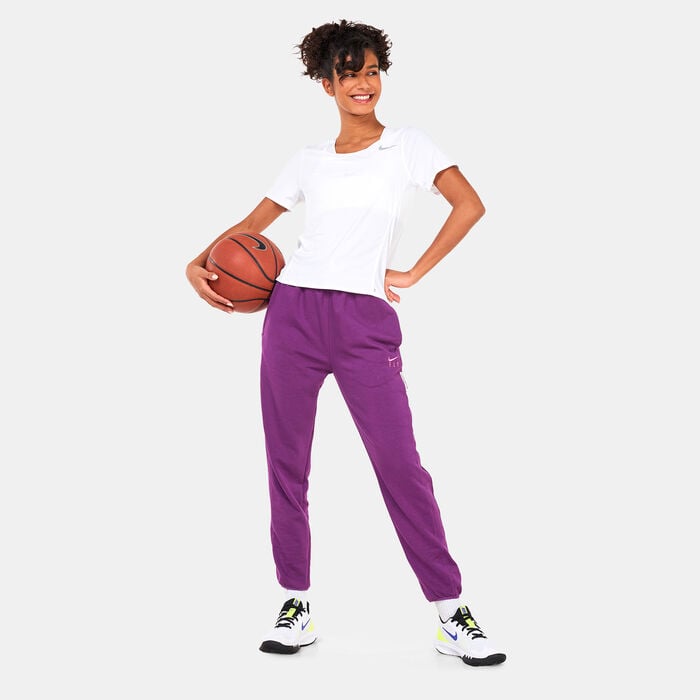Nike Women's Dri-FIT Swoosh Fly Standard Issue Sweatpants Purple Nike Women's Dri-FIT Swoosh Fly Standard Issue Sweatpants Purple image number 2