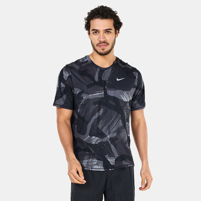 Nike Men's Dri-FIT Miler Camo Running T-Shirt Grey Nike Men's Dri-FIT Miler Camo Running T-Shirt Grey image number 0