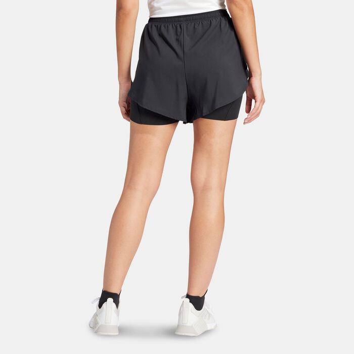 adidas Women's Designed For Training 2-In-1 Shorts Black adidas Women's Designed For Training 2-In-1 Shorts Black image number 1