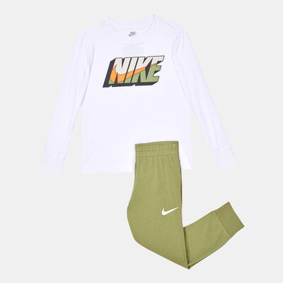 Nike Kids' Sportswear Sweatshirt and Sweatpants Set Green