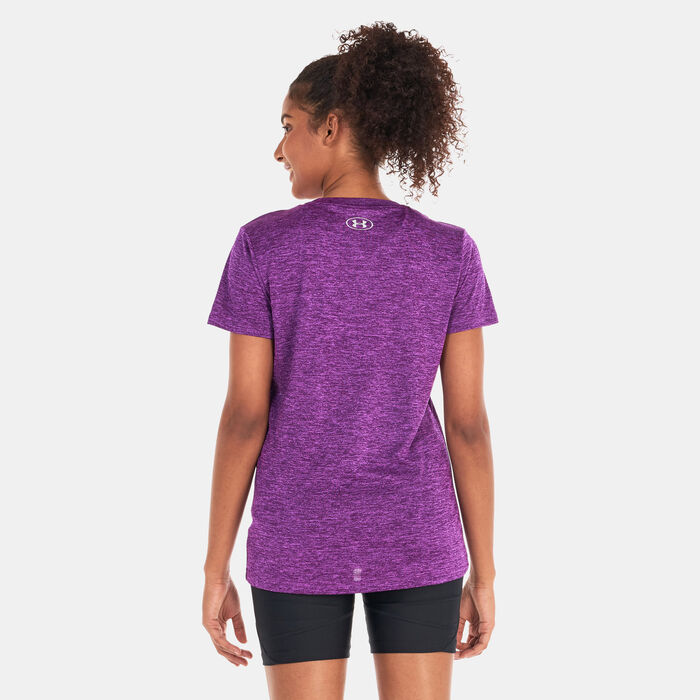 Under Armour Women's Tech™ Twist V-Neck Training T-Shirt Purple Under Armour Women's Tech™ Twist V-Neck Training T-Shirt Purple image number 1