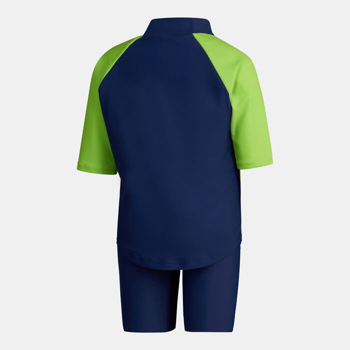Speedo Kids' Learn To Swim Sun Protection Rashguard and Jammers Set Blue Speedo Kids' Learn To Swim Sun Protection Rashguard and Jammers Set Blue image number 1