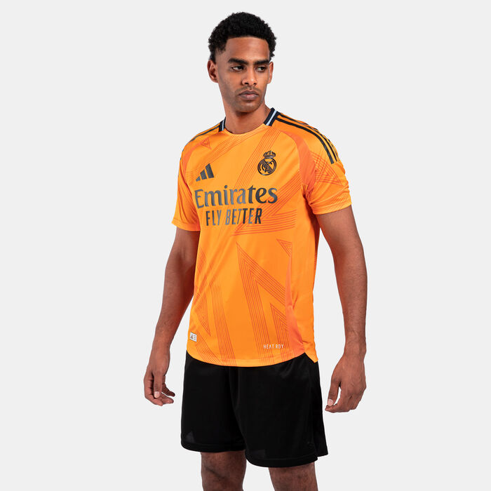 adidas Men's Real Madrid 24/25 Away Authentic Football Jersey Orange adidas Men's Real Madrid 24/25 Away Authentic Football Jersey Orange image number 0