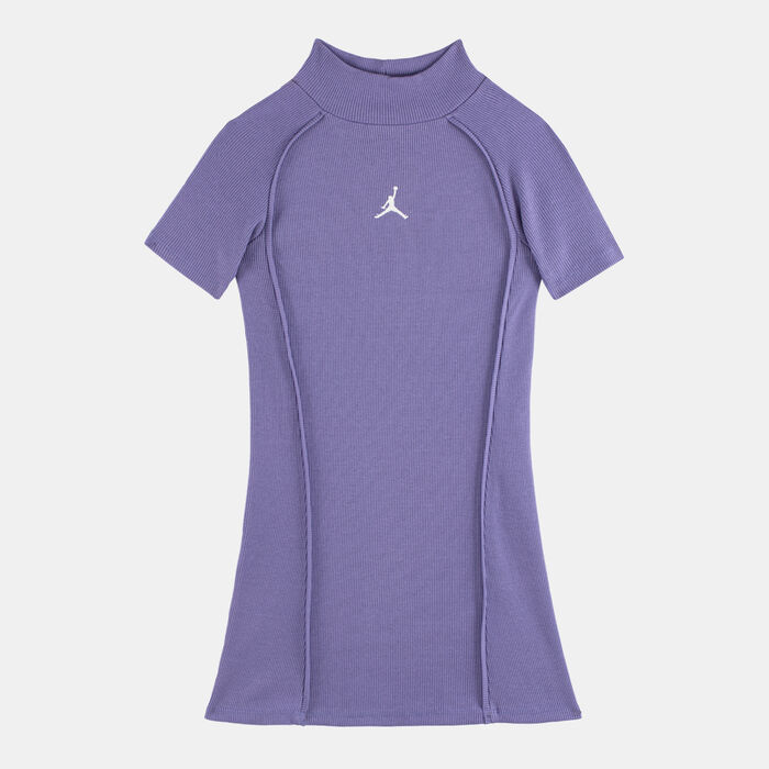 Nike Kids' Mock Neck Rib Dress Purple image number 0