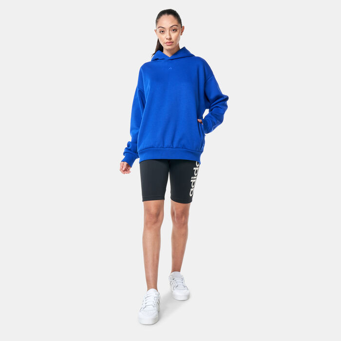 adidas Logo Basketball Fleece Hoodie Blue adidas Logo Basketball Fleece Hoodie Blue image number 5