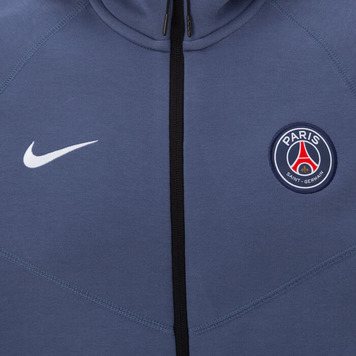 Nike Men's Paris Saint-Germain Tech Fleece Windrunner Football Hoodie Blue Nike Men's Paris Saint-Germain Tech Fleece Windrunner Football Hoodie Blue image number 2