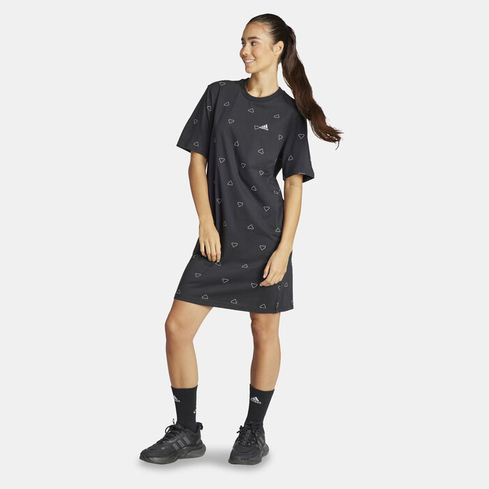 adidas Women's Essentials Graphic T-Shirt Dress Black adidas Women's Essentials Graphic T-Shirt Dress Black image number 0