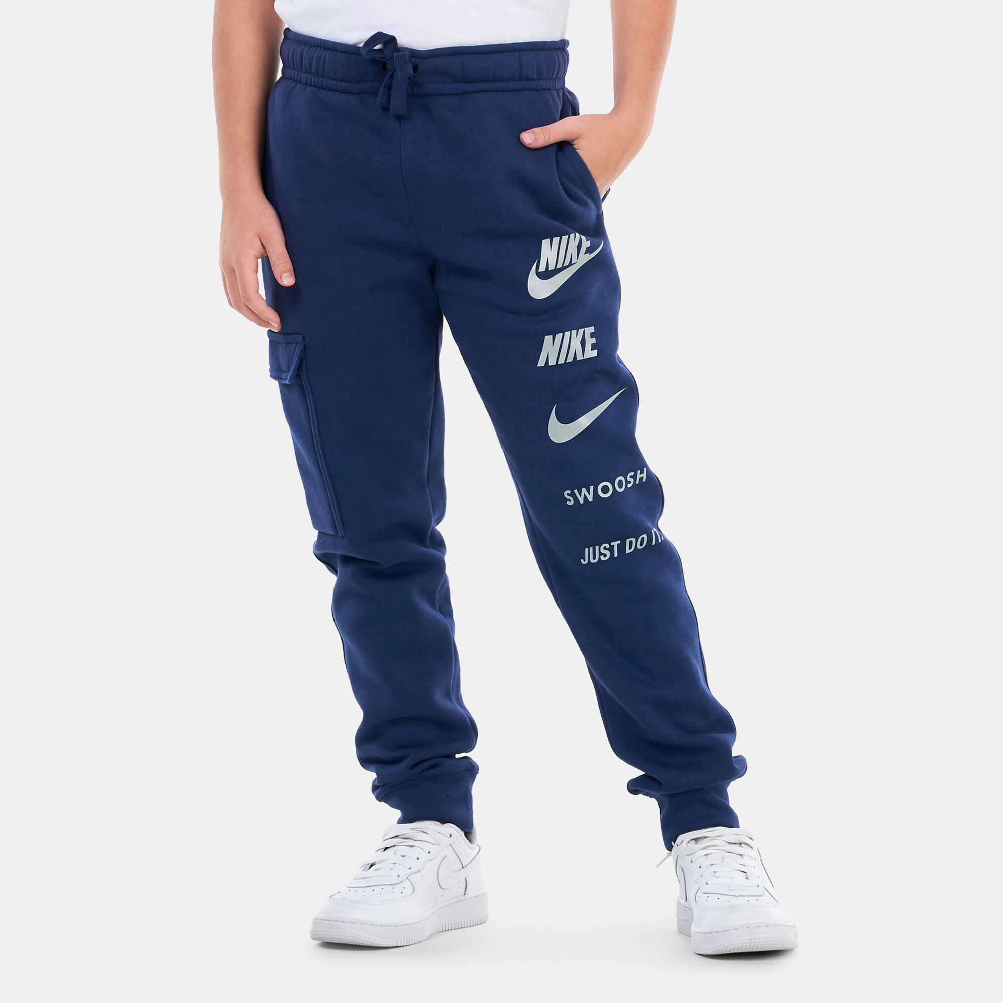 Buy Nike Kids Sportswear Fleece Cargo Joggers Older Kids Blue in KSA SSS