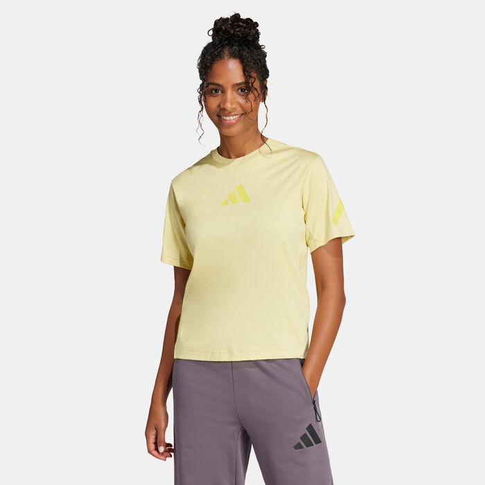 adidas Women's Z.N.E. T-Shirt yellow adidas Women's Z.N.E. T-Shirt yellow image number 0