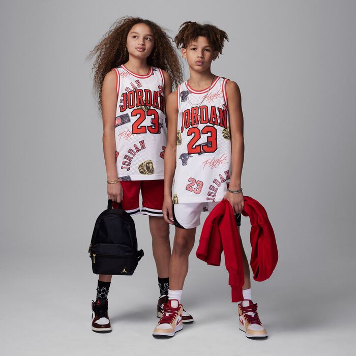 Jordan Kids' 23 Striped Jersey Top White image number 2