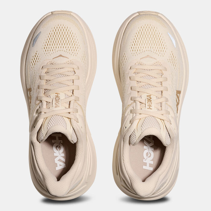 HOKA Women's Bondi 9 Running Shoes White HOKA Women's Bondi 9 Running Shoes White image number 4
