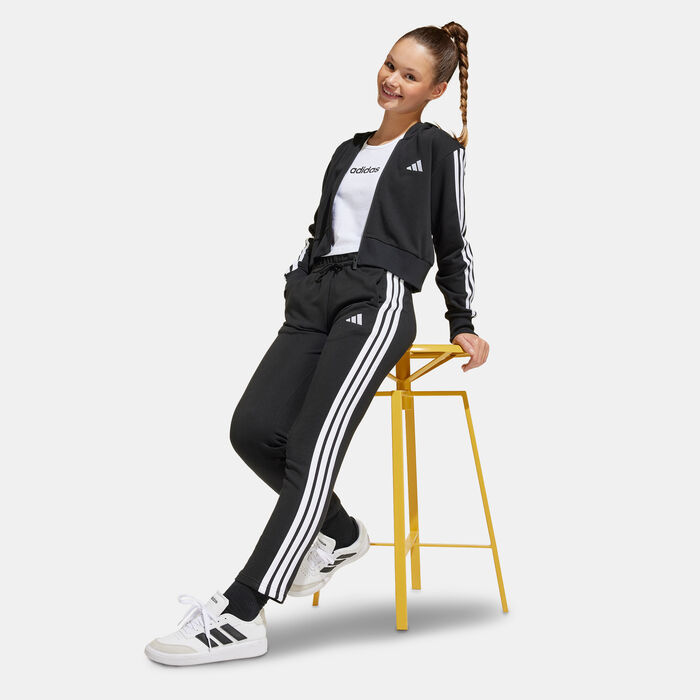 adidas Kids' Essentials Full-Zip Hoodie Black adidas Kids' Essentials Full-Zip Hoodie Black image number 2
