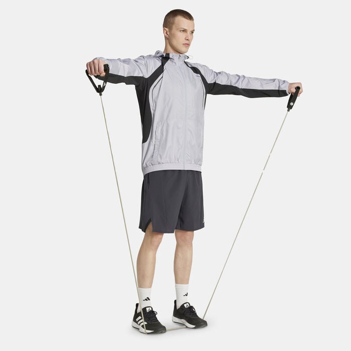 adidas Men's Tech Apparel Windbreaker Grey adidas Men's Tech Apparel Windbreaker Grey image number 2
