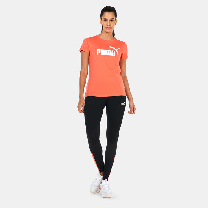 PUMA Women's Essentials Logo T-Shirt Orange PUMA Women's Essentials Logo T-Shirt Orange image number 2