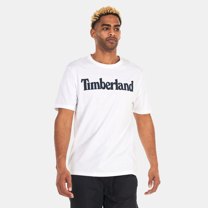 Timberland Men's Linear Logo Non-Ringer T-Shirt White image number 0
