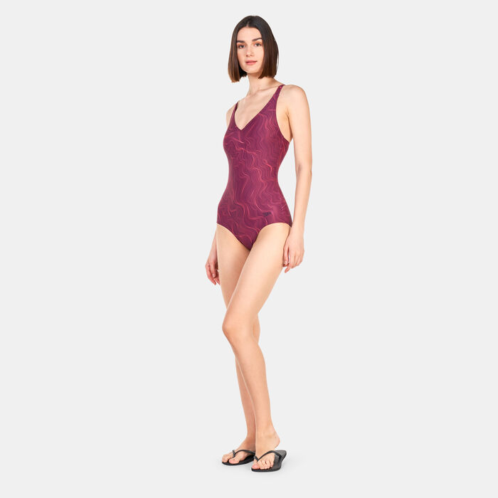 Speedo Women's Printed Lexi One-Piece Swimsuit Pink Speedo Women's Printed Lexi One-Piece Swimsuit Pink image number 2