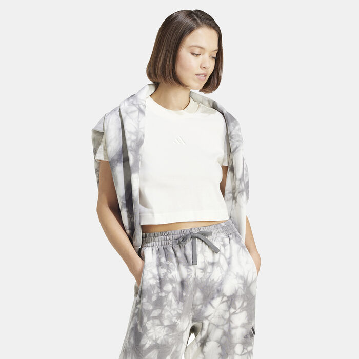 adidas Women's ALL SZN 3-Stripes T-Shirt White image number 2