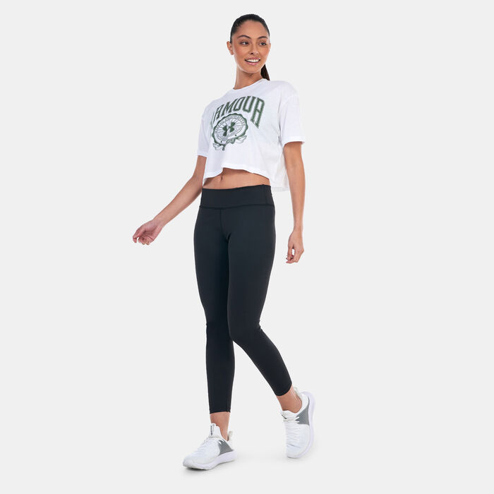 Under Armour Women's UA Collegiate Crest Crop T-Shirt White image number 2