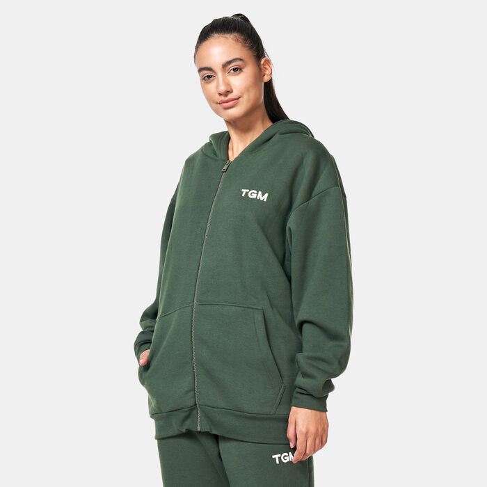 The Giving Movement Lounge Printed Full-Zip Hoodie Green image number 0