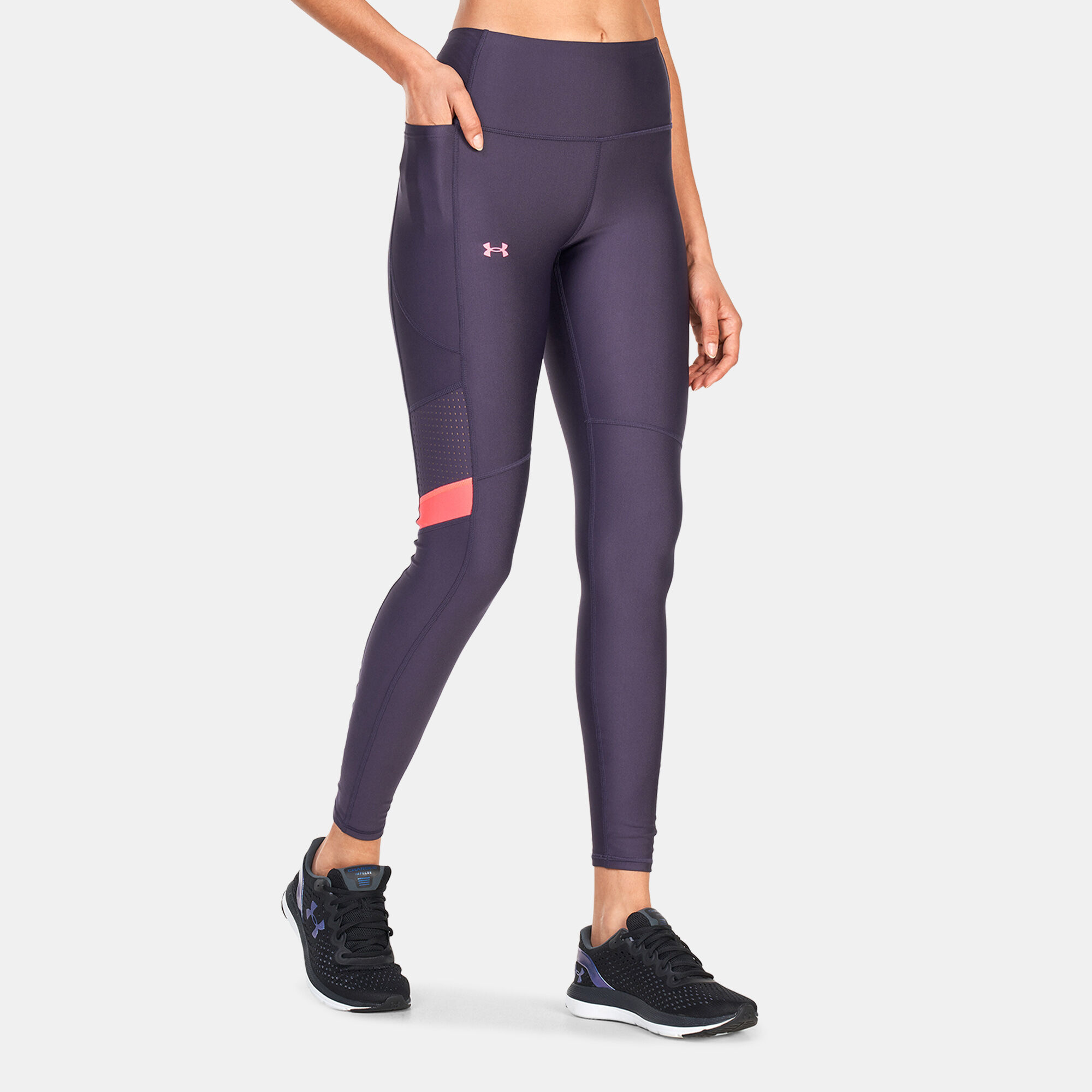 Buy Under Armour Women s Armour Mesh Panel Leggings Purple in KSA SSS