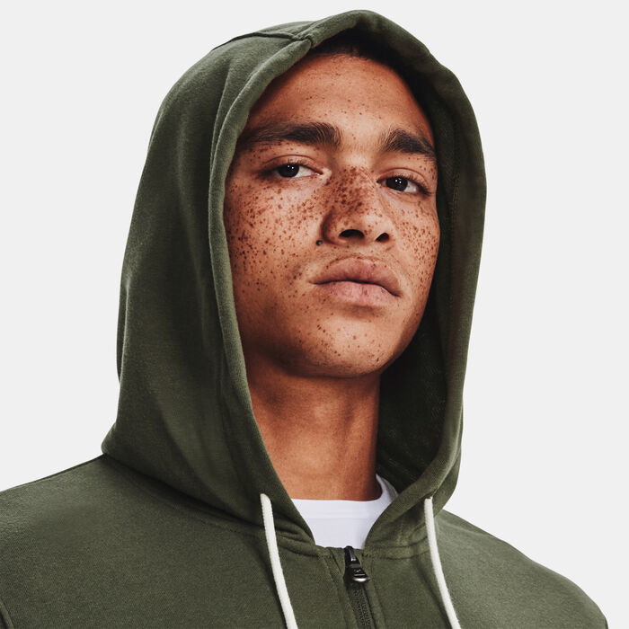 Under Armour Men's UA Rival Terry LC Full Zip Hoodie Green image number 3