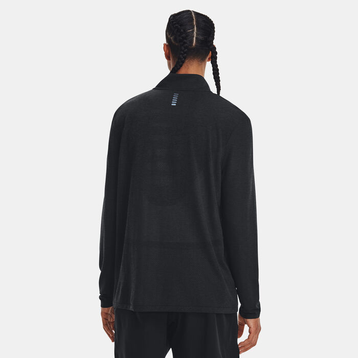 Under Armour Men's Seamless Stride ¼ Zip Running Top Black Under Armour Men's Seamless Stride ¼ Zip Running Top Black image number 1