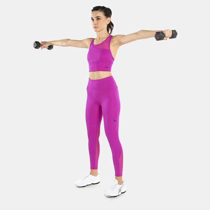 PUMA Women's Mid Impact Flawless Sports Bra Pink image number 2