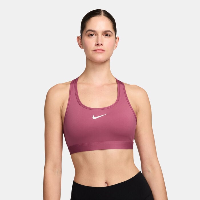 Nike Women's Swoosh Medium Support Training Sports Bra Red Nike Women's Swoosh Medium Support Training Sports Bra Red image number 0