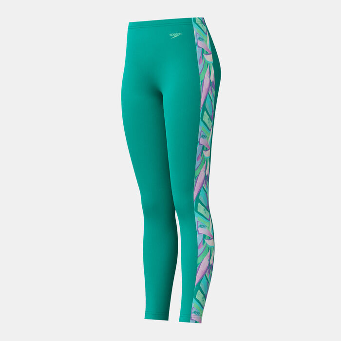 Speedo Kids' Printed Panel Swimming Leggings Green Speedo Kids' Printed Panel Swimming Leggings Green image number 3