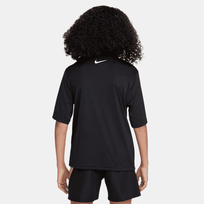 Nike Swim Kids' Logo Hydroguard Swimming T-Shirt Black image number 1