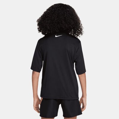Nike Swim Kids' Logo Hydroguard Swimming T-Shirt Black Nike Swim Kids' Logo Hydroguard Swimming T-Shirt Black